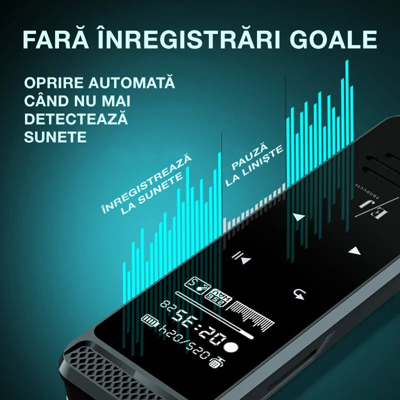Reportofon profesional cu activare vocala, Q55, 8 GB, difuzor, MP3 - imagine 6