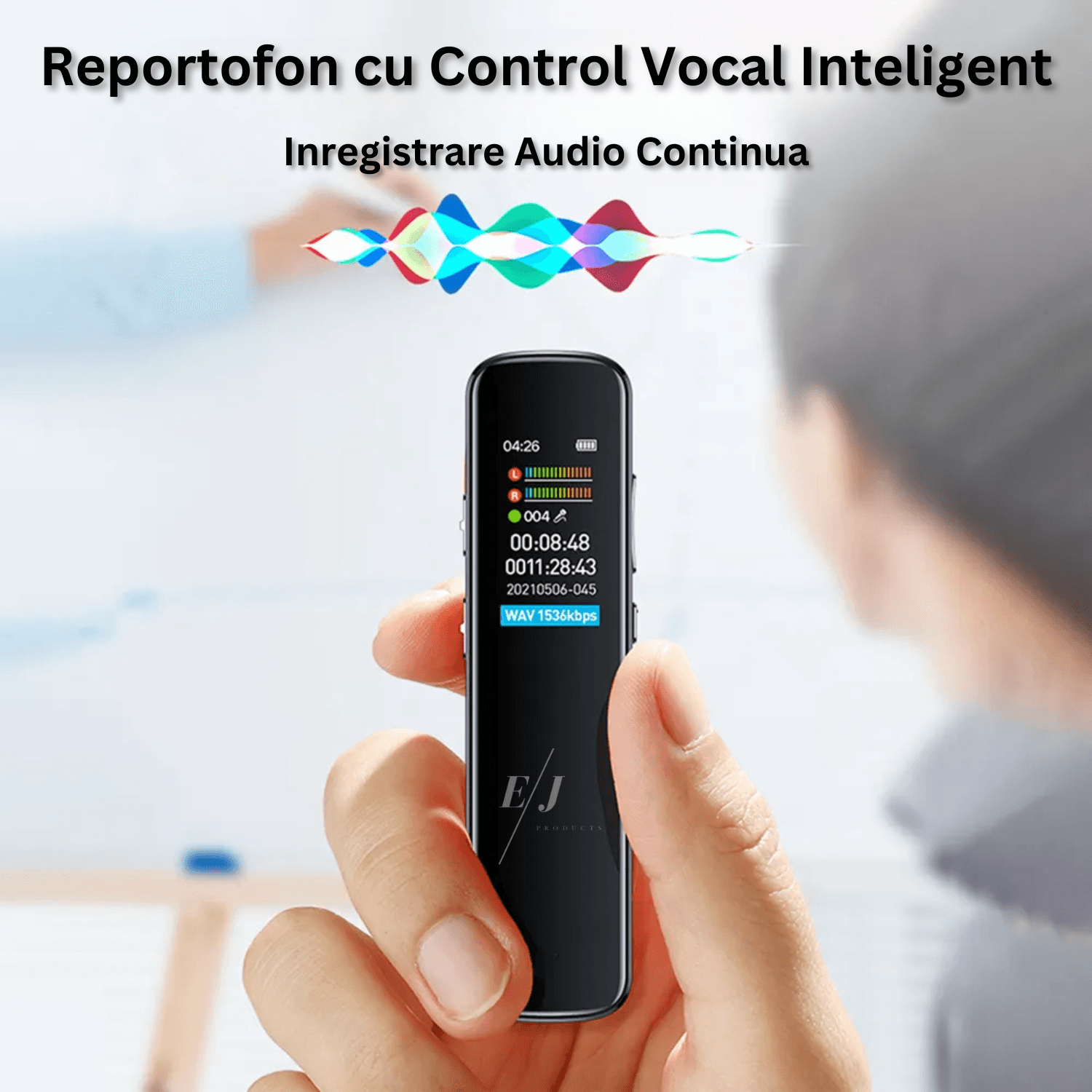 Reportofon profesional cu activare vocala, M12, 16GB, reducere de zgomot inteligenta, MP3 - 1 | YEO