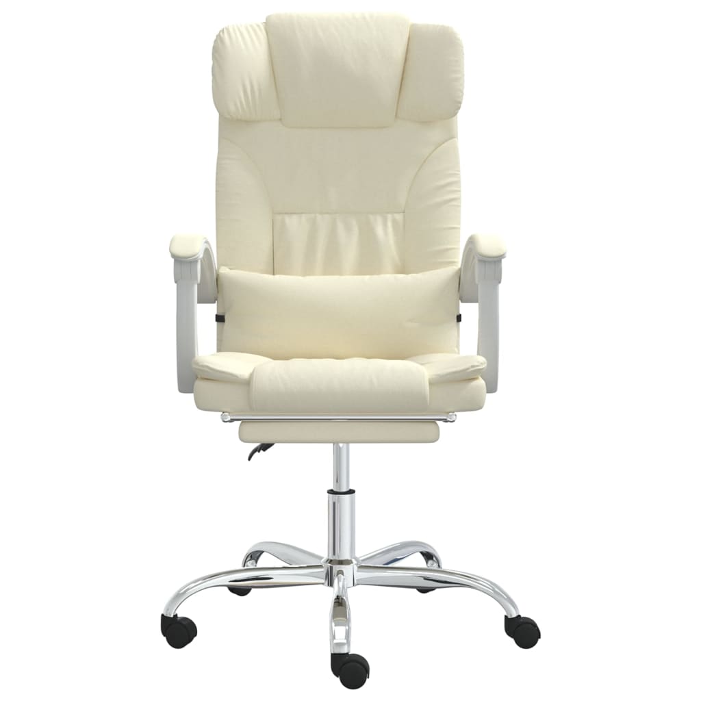 Scaun de birou rabatabil, crem, piele ecologica — imaginea 3