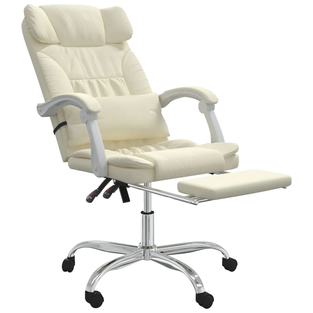 Scaun de birou rabatabil, crem, piele ecologica — imaginea 6