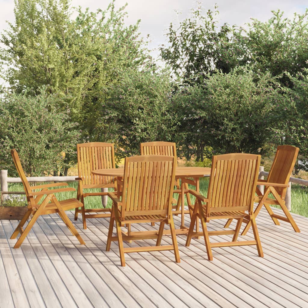 Set mobilier de gradina, 7 piese, lemn masiv de tec — imaginea 2