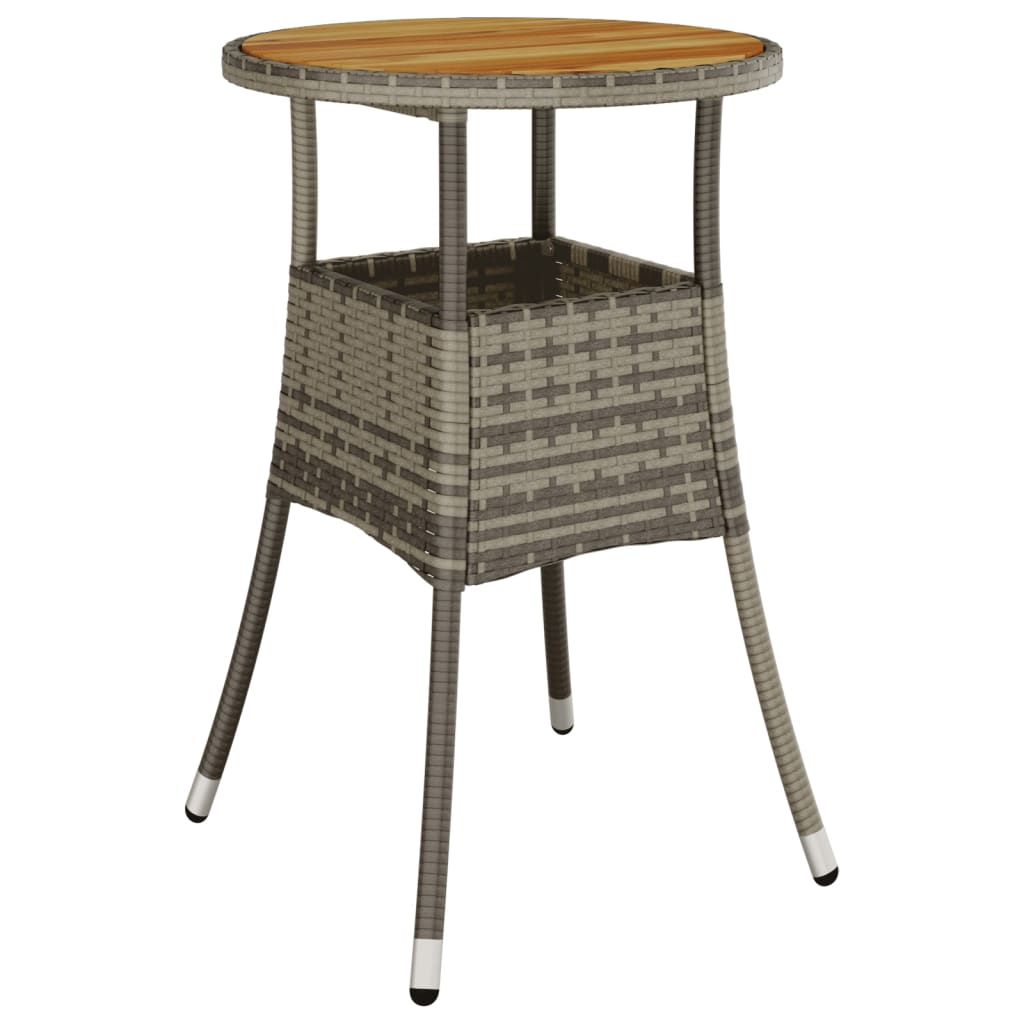 Set bistro de gradina cu perne, 5 piese, gri, poliratan — imaginea 5
