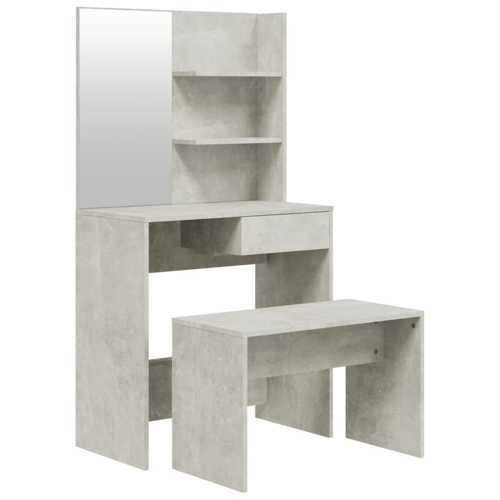Set masuta de toaleta, gri beton, 74,5x40x141 cm