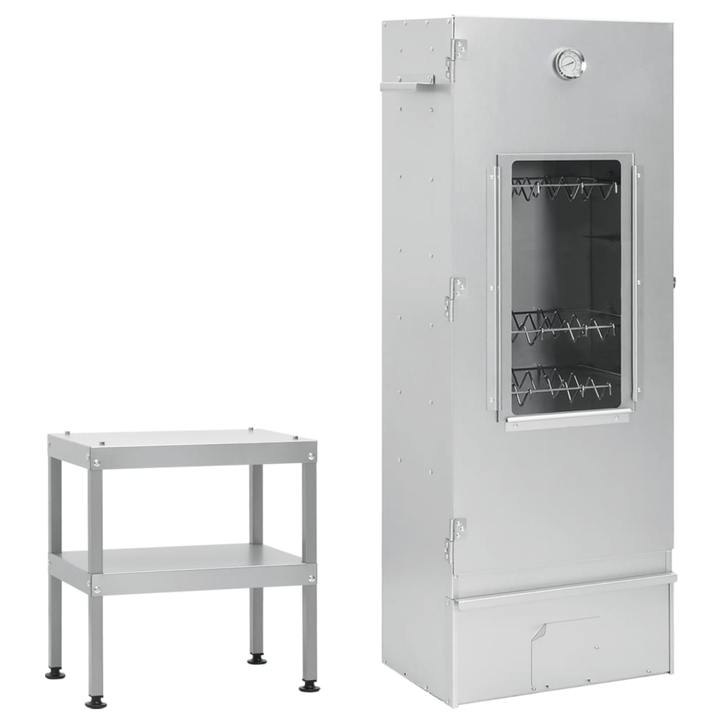 Afumatoare gratar cu masa, otel galvanizat, mărime 44.5x29x110 cm, model cu fereastră