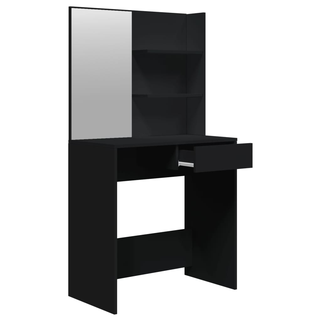 Set masuta de toaleta, negru, 74,5x40x141 cm — imaginea 5