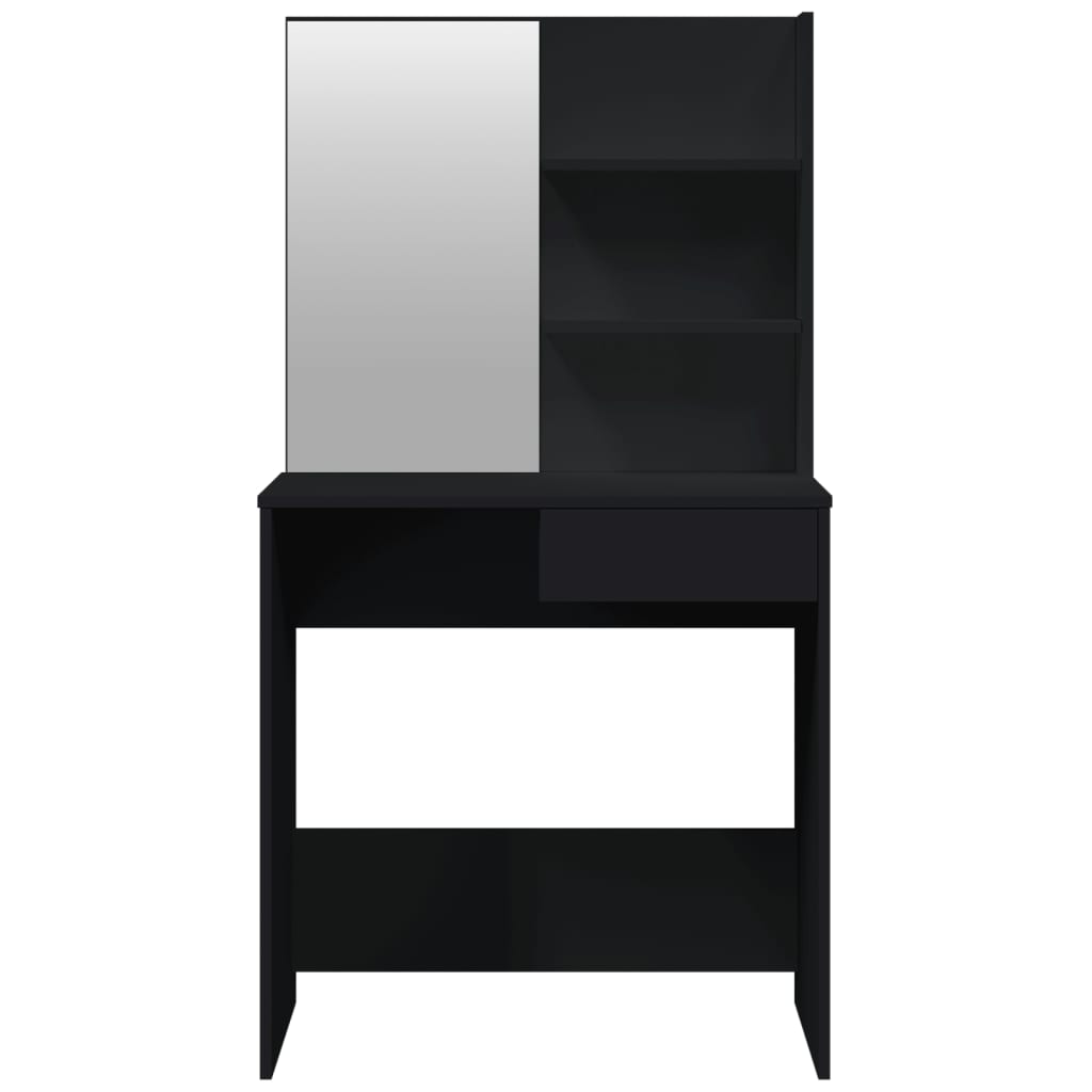 Set masuta de toaleta, negru, 74,5x40x141 cm — imaginea 6
