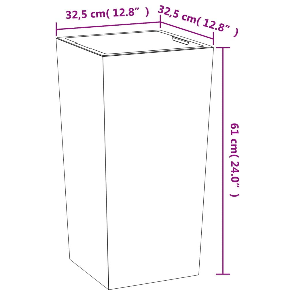 Jardiniera cu interior detasabil, antracit, 21 / 49 L, PP beton — imaginea 7