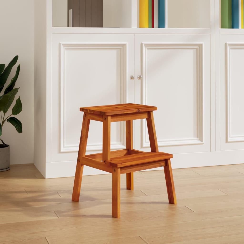 Taburet cu 2 trepte, 40x38x50 cm, lemn masiv de acacia - 1 | YEO