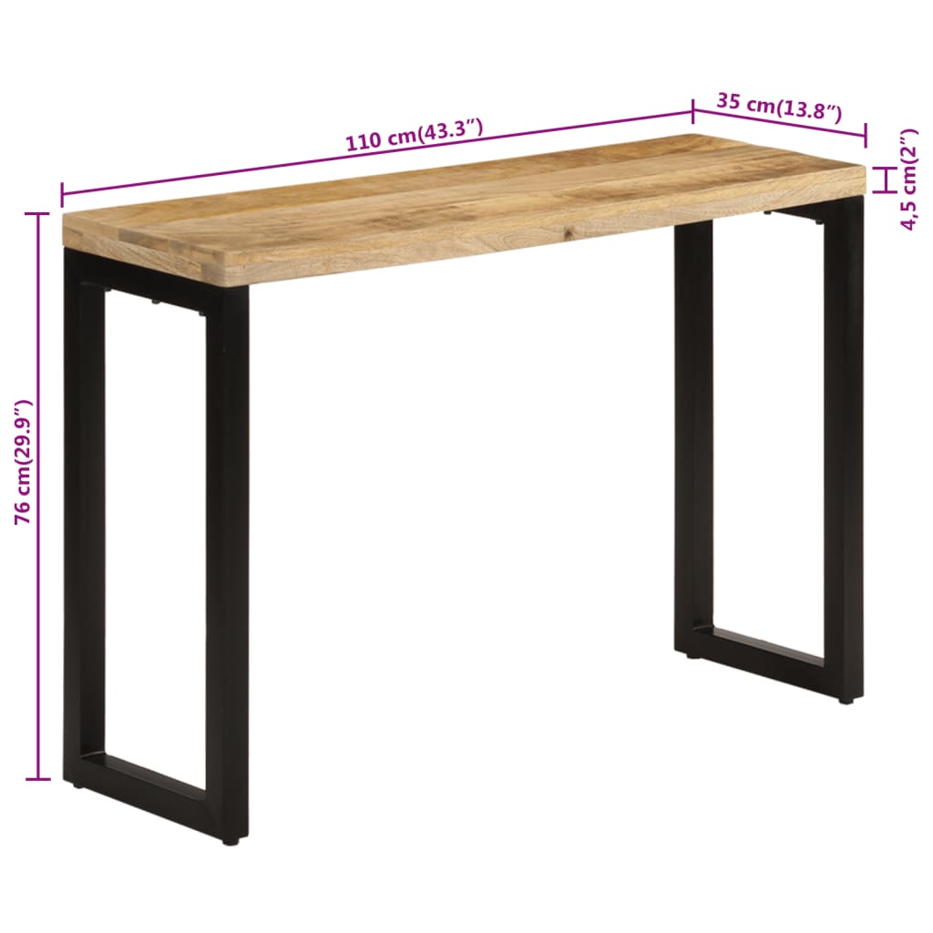 Masa consola, 110x35x76 cm, lemn masiv de mango brut — imaginea 8