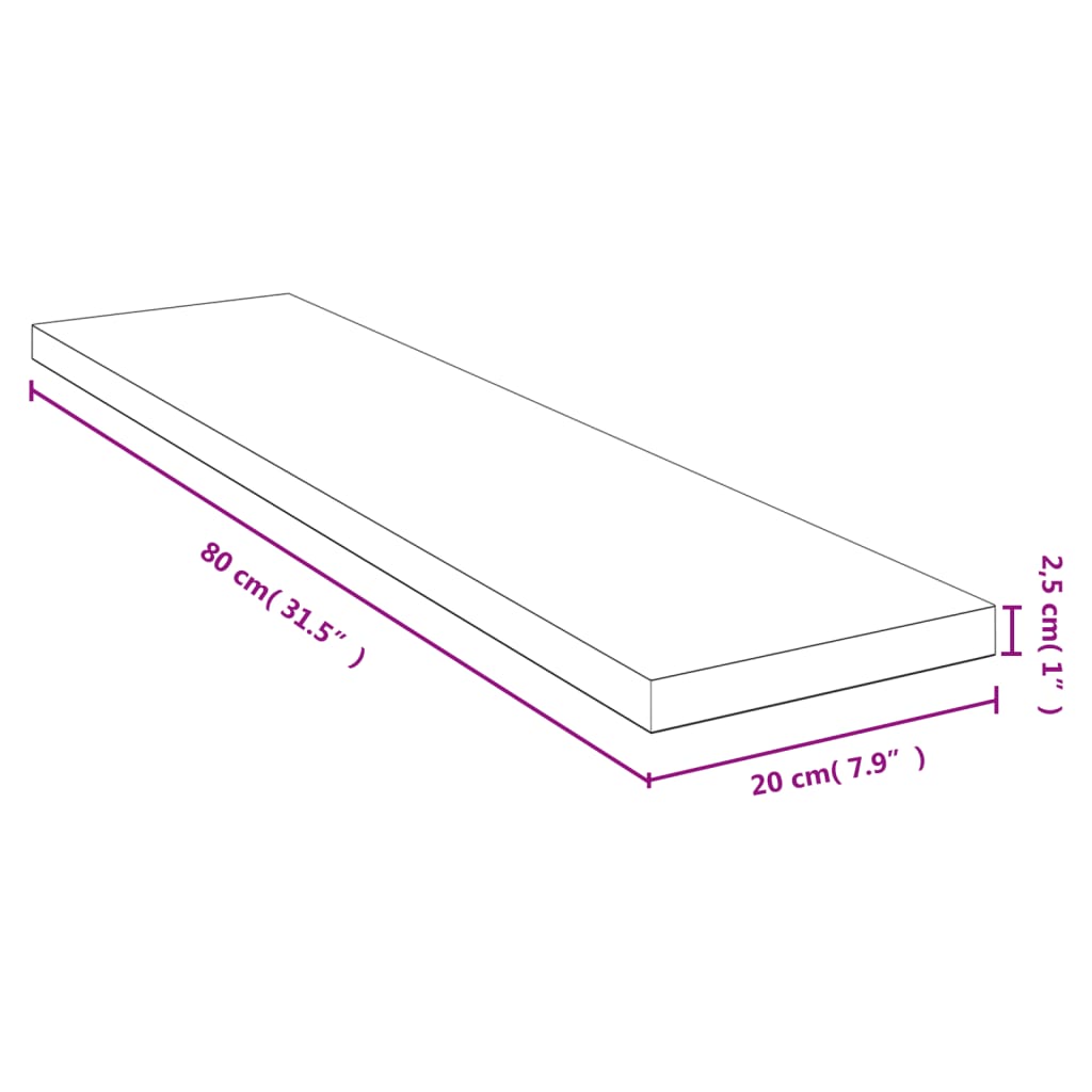 Raft de perete, 80x20x2,5 cm, bambus — imaginea 4