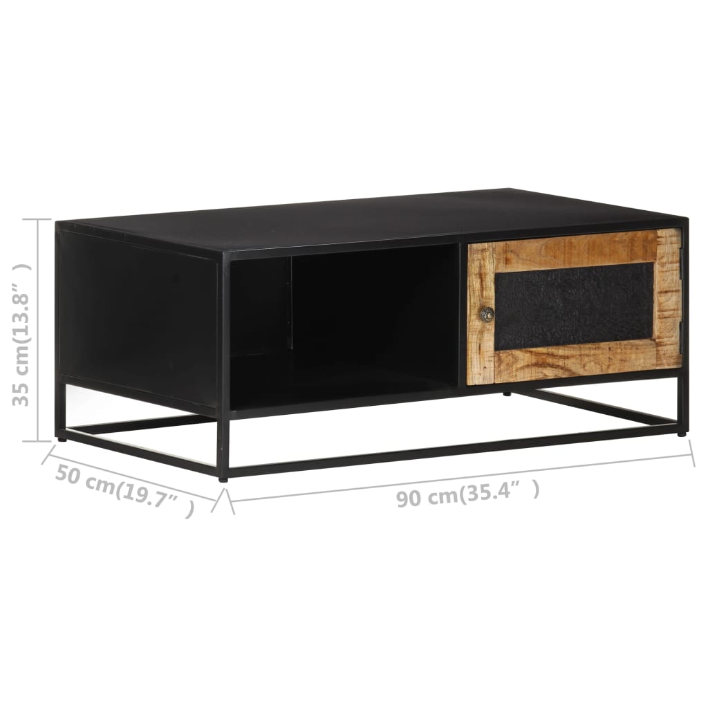Masuta de cafea, 90x50x35 cm, lemn de mango nefinisat — imaginea 6
