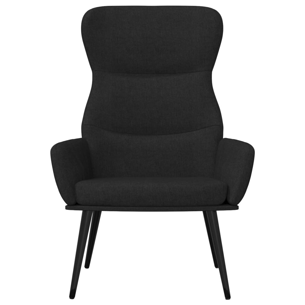Fotoliu de relaxare, negru, material textil — imaginea 3
