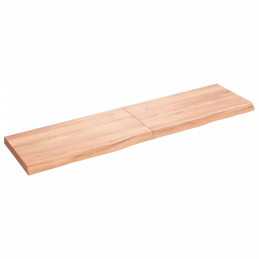 Raft de perete maro deschis 120x30x(2-4) cm lemn stejar tratat