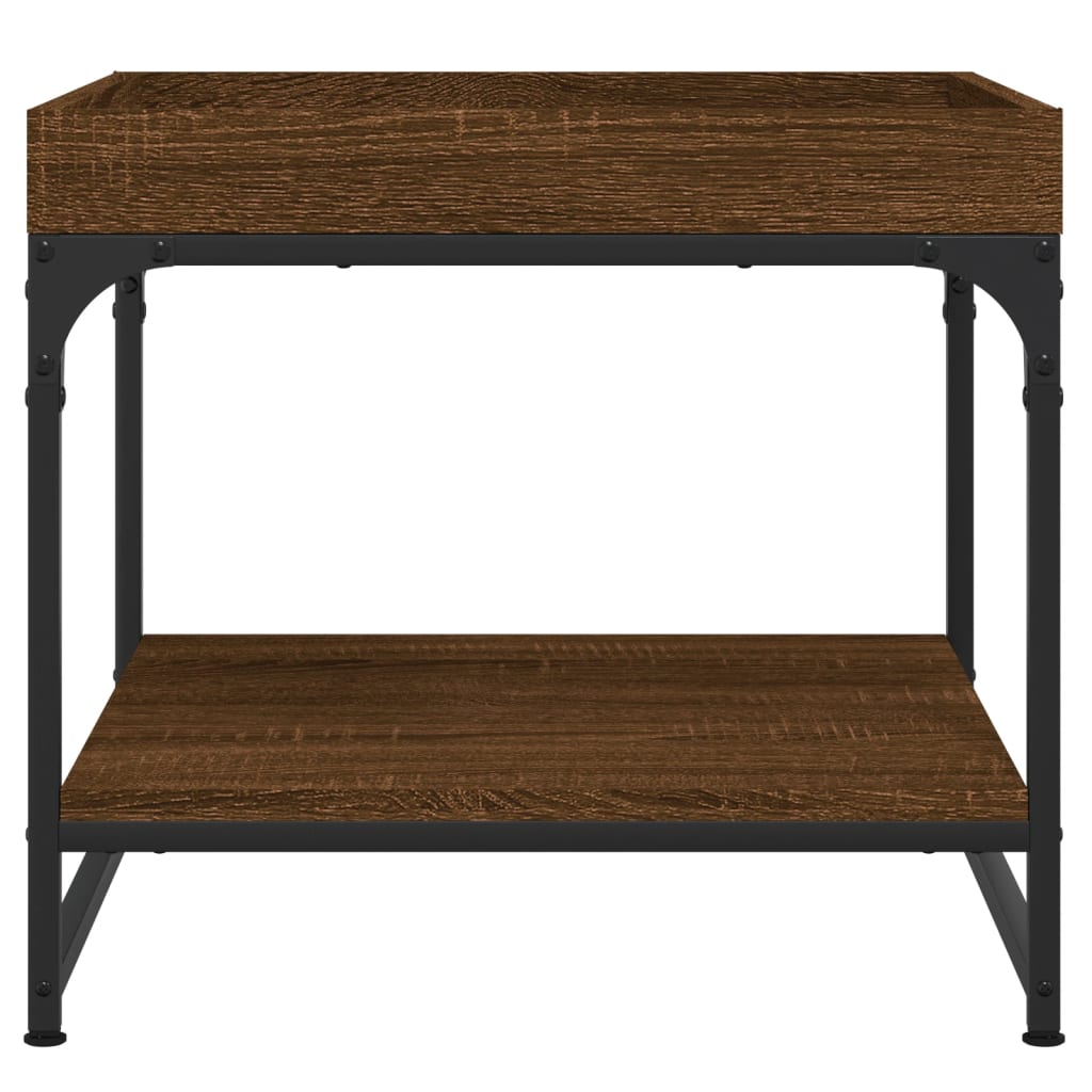 Masuta de cafea, stejar maro, 49,5x49,5x45 cm, lemn compozit — imaginea 4