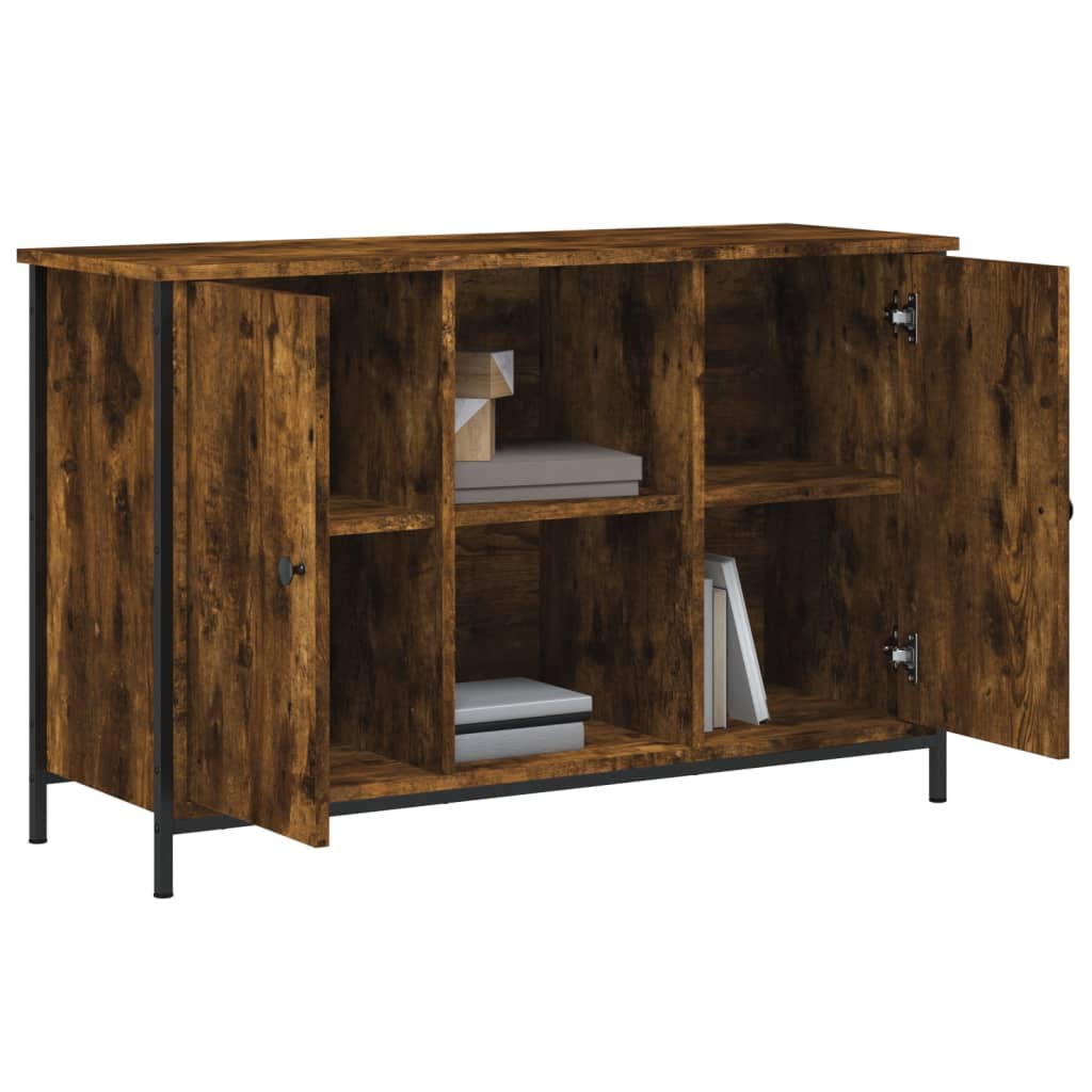 Comoda TV, stejar fumuriu, 100x35x65 cm, lemn compozit — imaginea 4