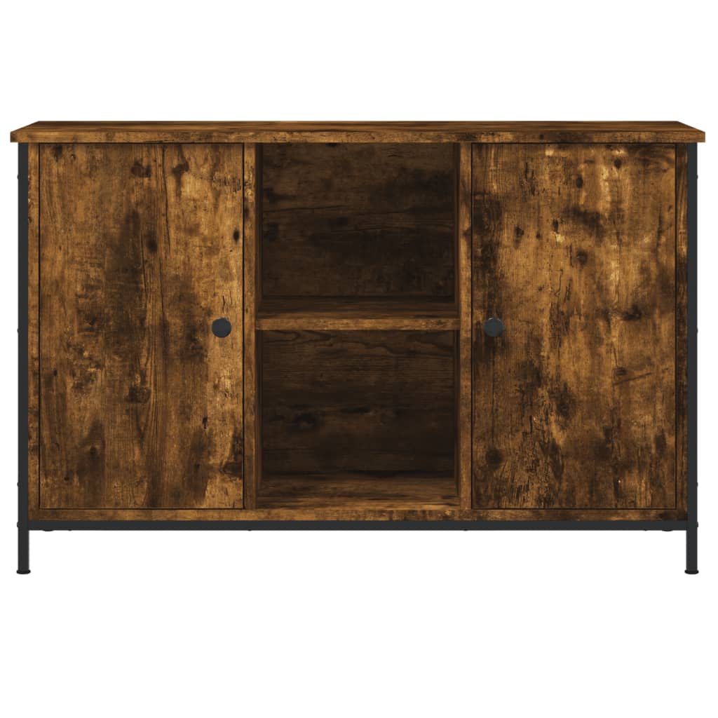 Comoda TV, stejar fumuriu, 100x35x65 cm, lemn compozit — imaginea 5