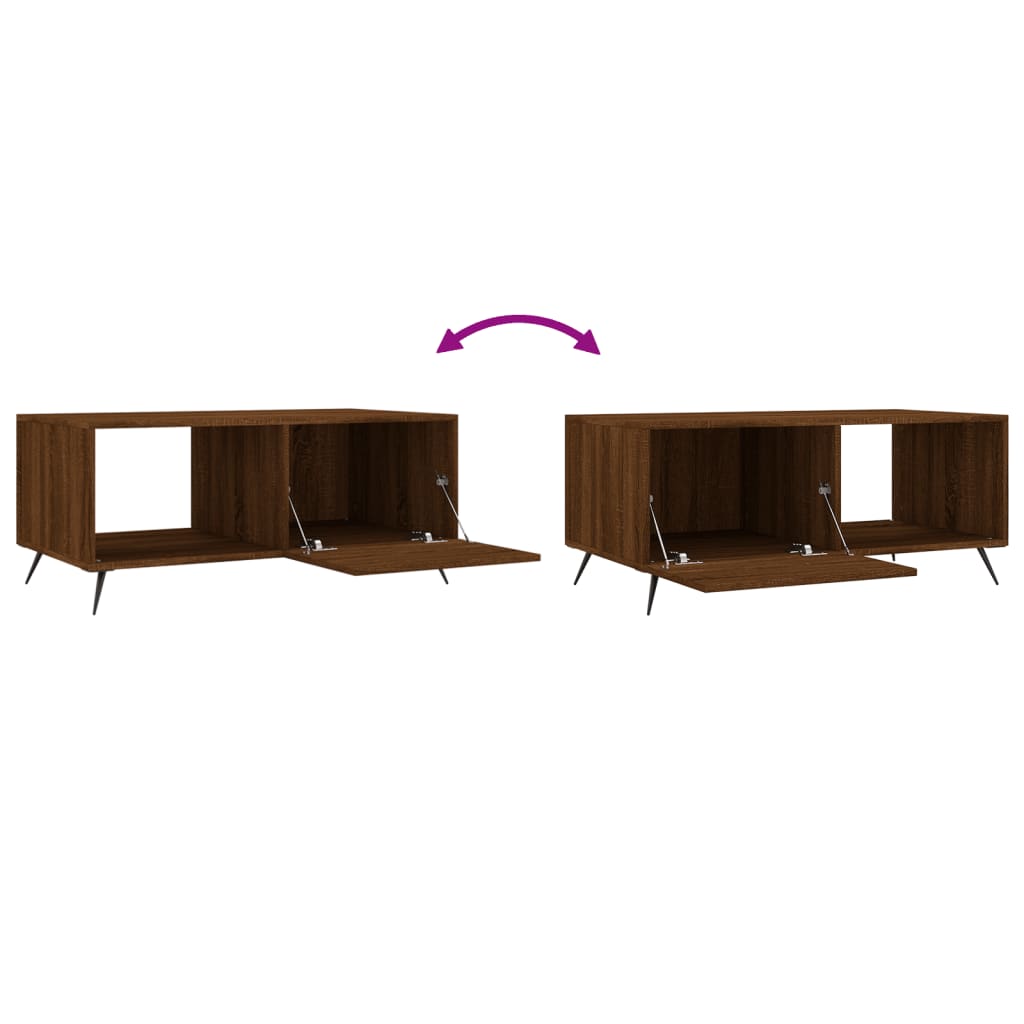 Masuta de cafea, stejar maro, 90x50x40 cm, lemn prelucrat — imaginea 9