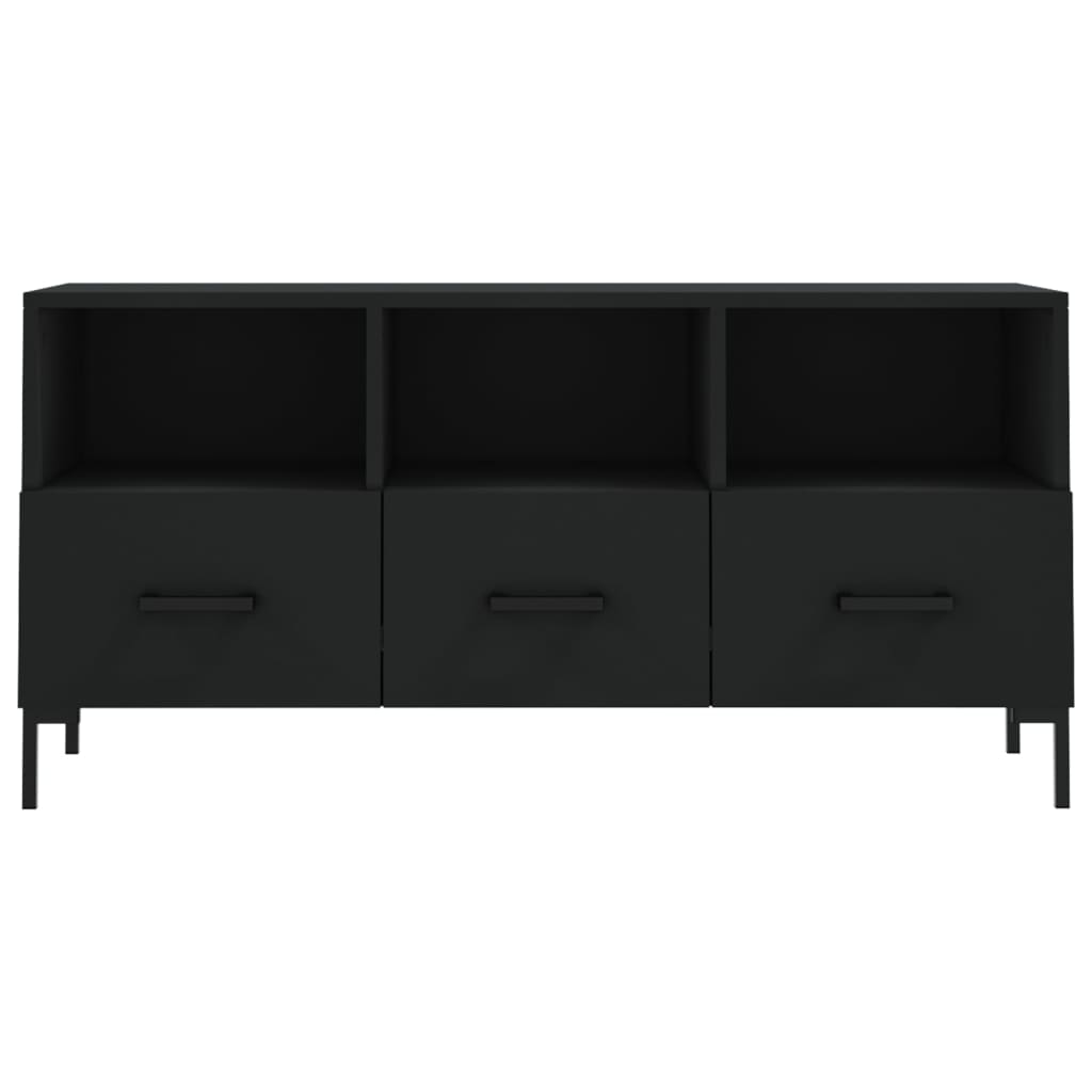 Dulap TV, negru, 102x36x50 cm, lemn prelucrat — imaginea 5