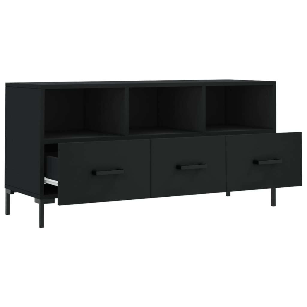 Dulap TV, negru, 102x36x50 cm, lemn prelucrat — imaginea 6