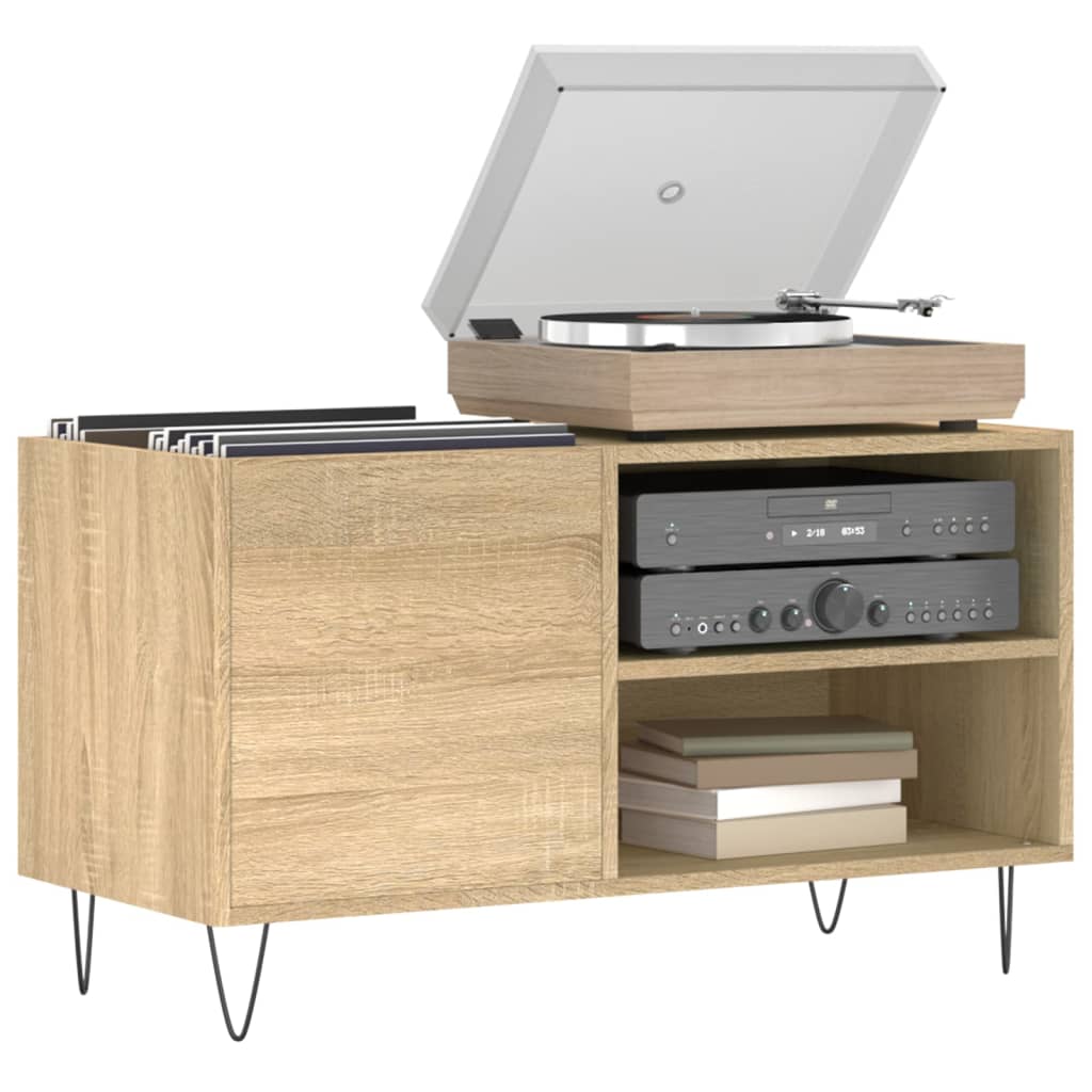 Dulap pentru discuri stejar sonoma 85x38x48 cm lemn prelucrat — imaginea 3