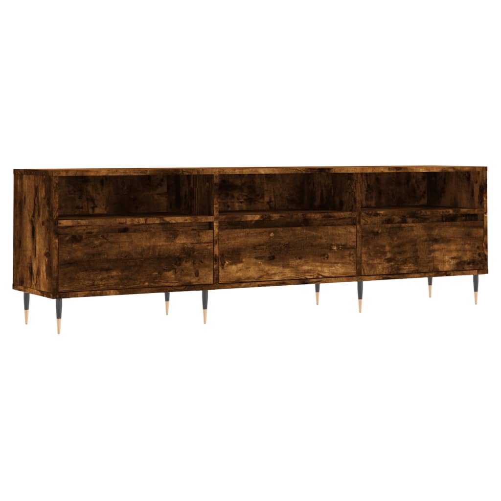 Comoda TV, stejar fumuriu, 150x30x44,5 cm, lemn prelucrat
