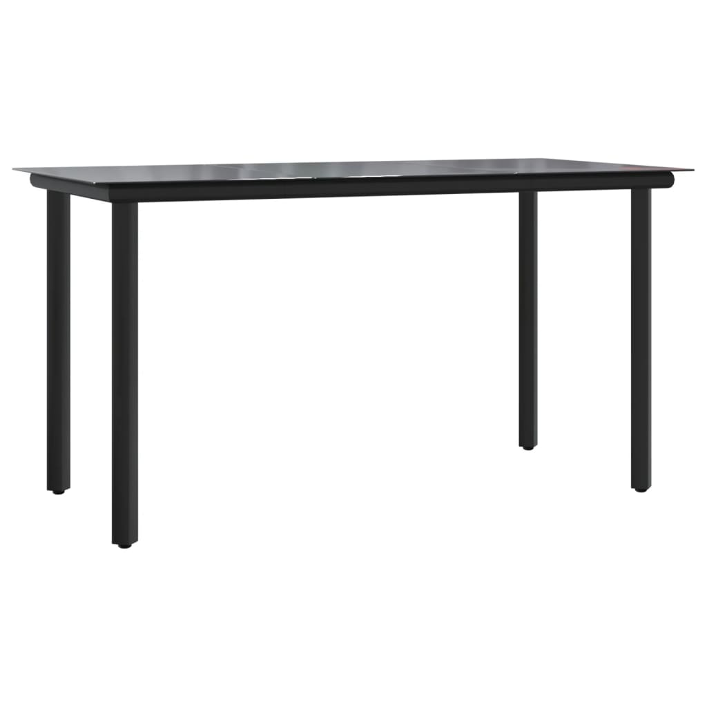 Set mobilier de gradina, 7 piese, negru, otel si textilena — imaginea 4