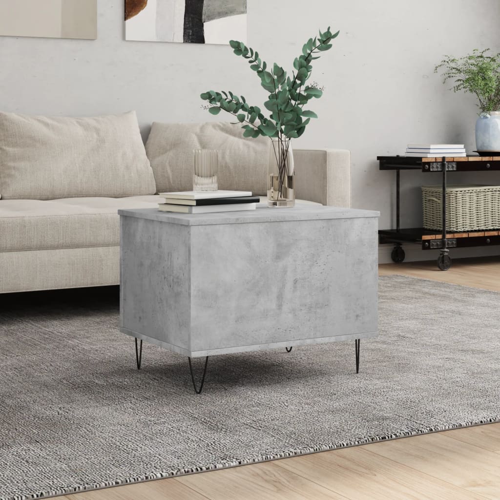 Masuta de cafea, gri beton, 60x44,5x45 cm, lemn prelucrat — imaginea 2