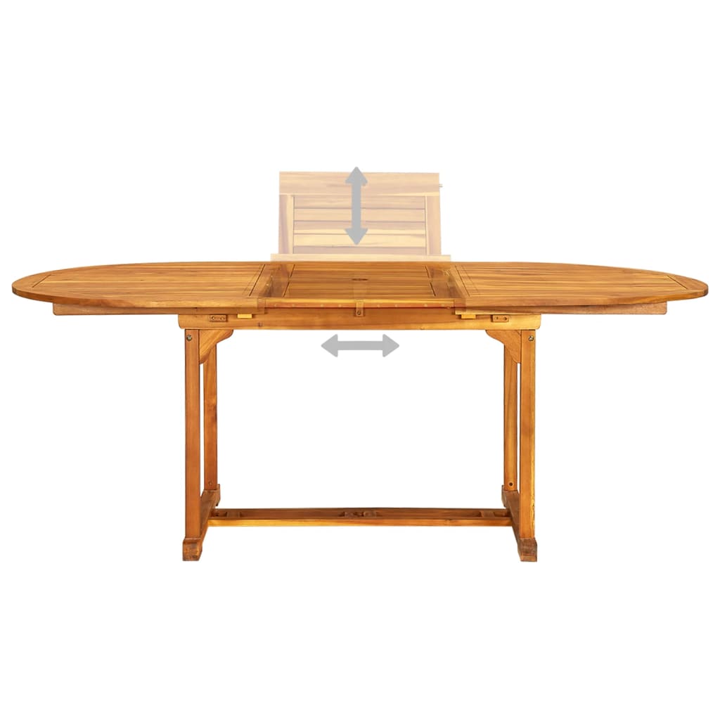 Set mobilier de exterior, 7 piese, lemn masiv de acacia — imaginea 8
