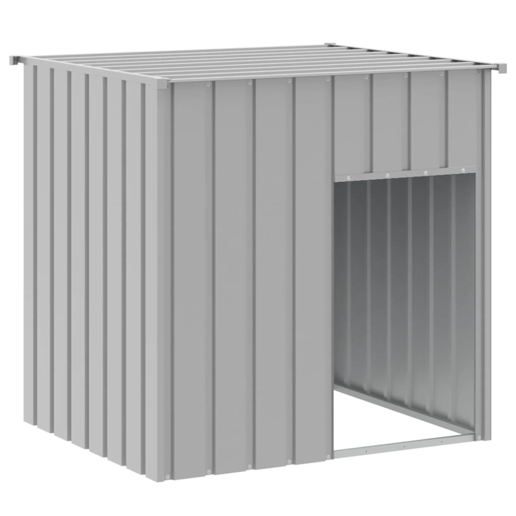 Casa caine & acoperis gri deschis 110x103x109 otel galvanizat