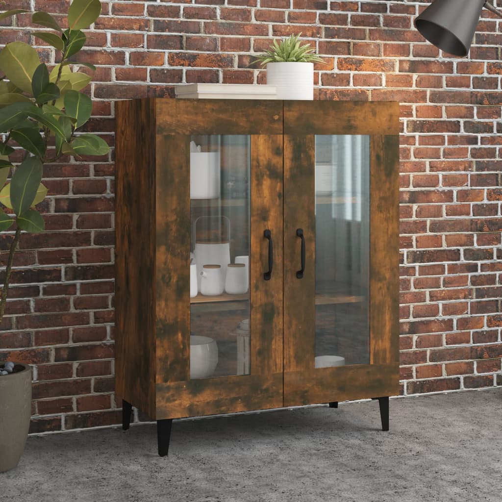 Servanta, stejar fumuriu, 69,5x34x90 cm, lemn compozit — imaginea 2