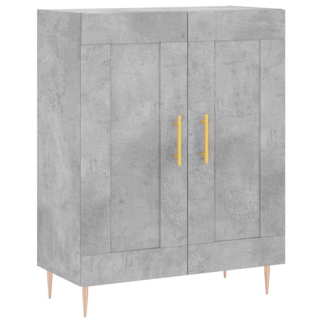 Servanta, gri beton, 69,5x34x90 cm, lemn compozit