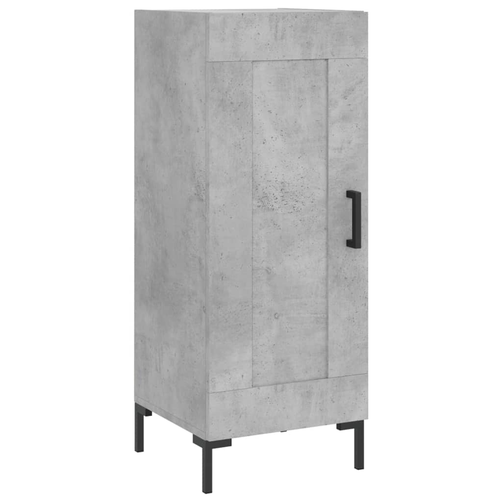 Servanta, gri beton, 34,5x34x90 cm, lemn compozit