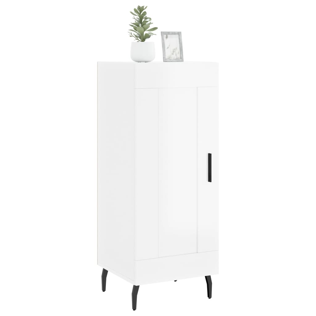 Servanta, alb extralucios, 34,5x34x90 cm, lemn compozit — imaginea 3
