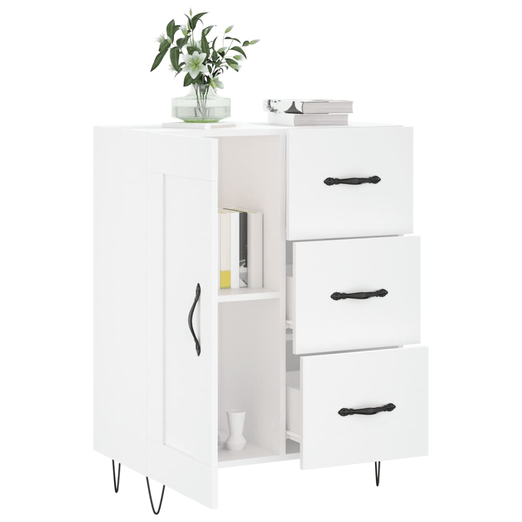 Servanta, alb extralucios, 69,5x34x90 cm, lemn compozit — imaginea 4