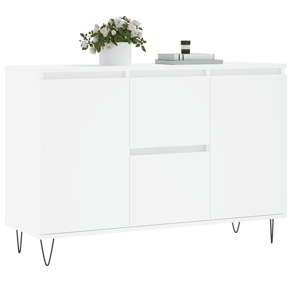 Servanta, alb, 104x35x70 cm, lemn prelucrat — imaginea 3