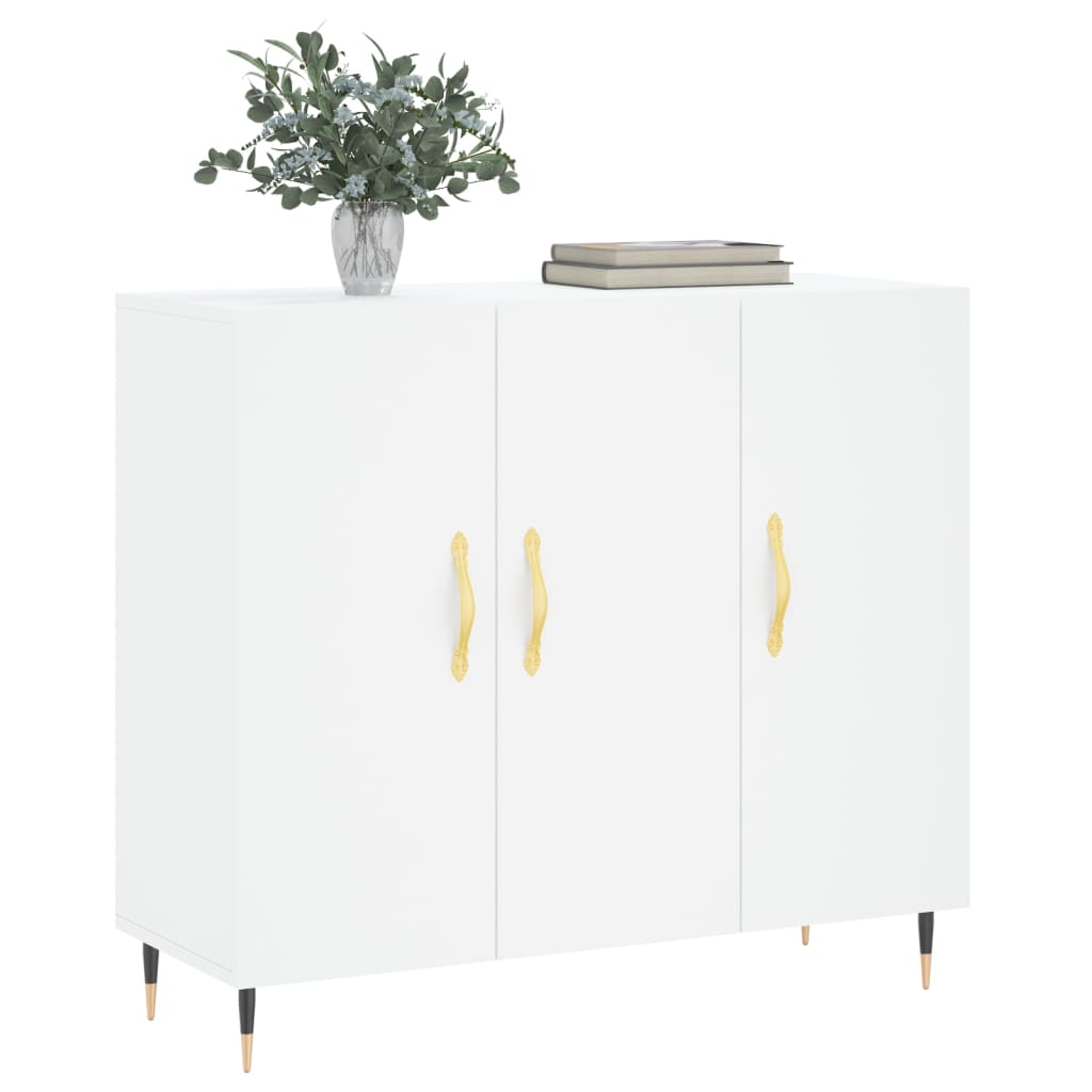 Servanta, alb, 90x34x80 cm, lemn compozit — imaginea 3