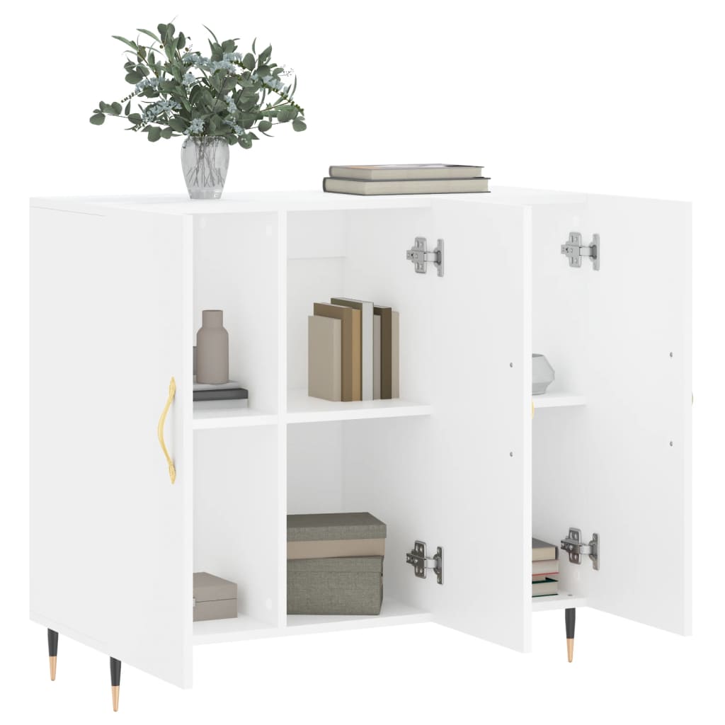 Servanta, alb, 90x34x80 cm, lemn compozit — imaginea 4
