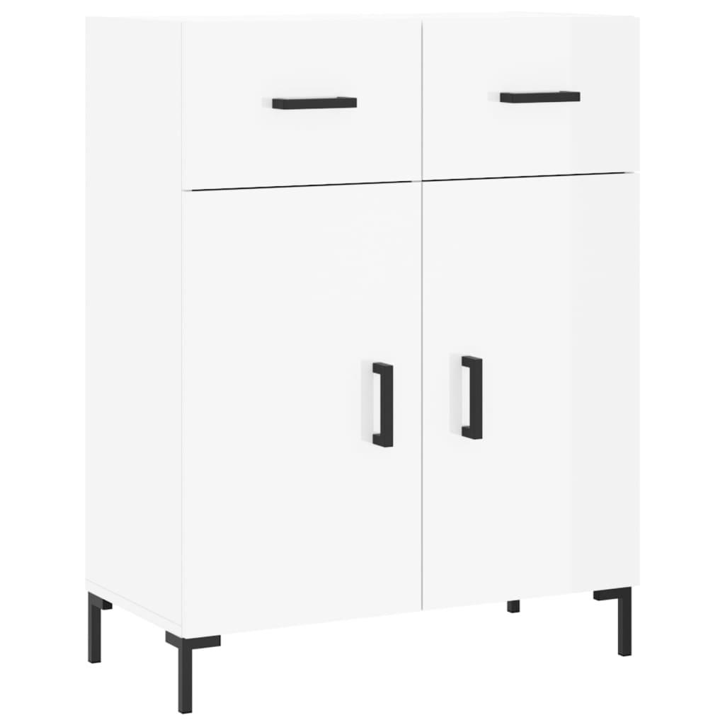 Servanta, alb extralucios, 69,5x34x90 cm, lemn compozit