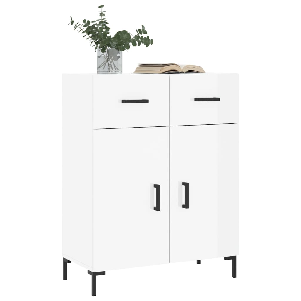 Servanta, alb extralucios, 69,5x34x90 cm, lemn compozit — imaginea 3