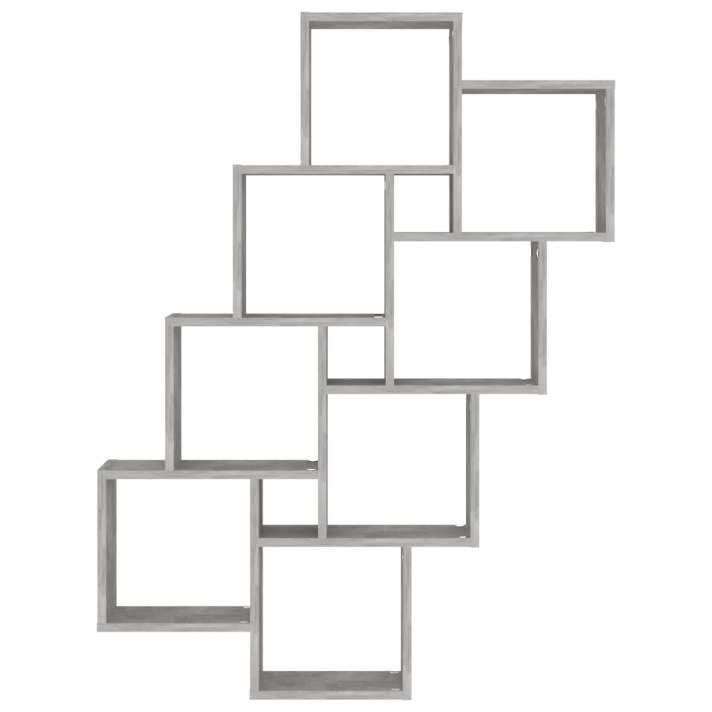 Raft de perete cub, gri beton, 90x15x119 cm, PAL — imaginea 4