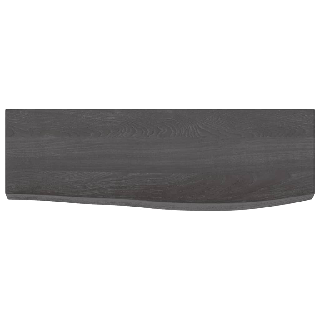 Raft de perete maro inchis 60x20x4 cm lemn masiv stejar tratat — imaginea 2
