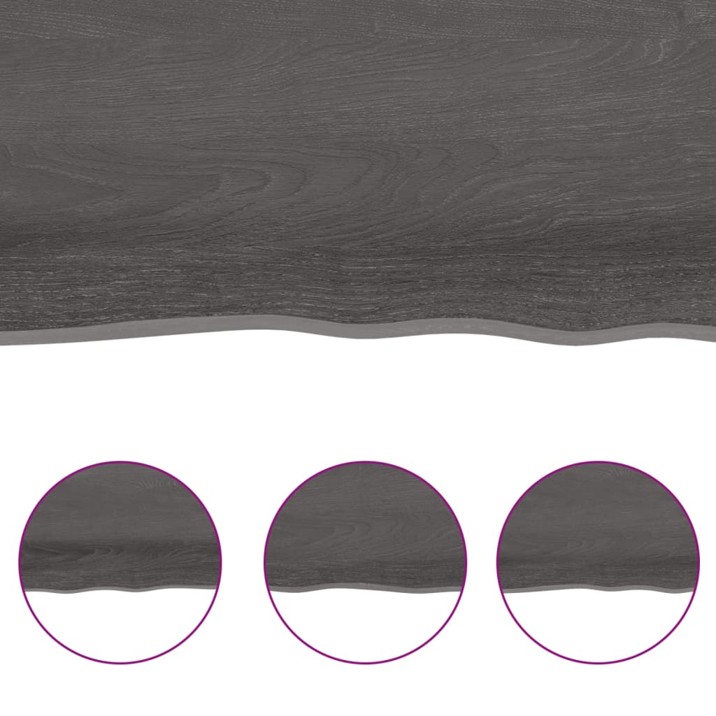 Raft de perete maro inchis 60x20x4 cm lemn masiv stejar tratat — imaginea 3