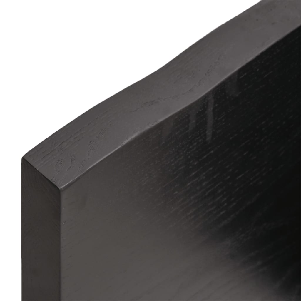 Raft de perete maro inchis 60x20x4 cm lemn masiv stejar tratat — imaginea 4