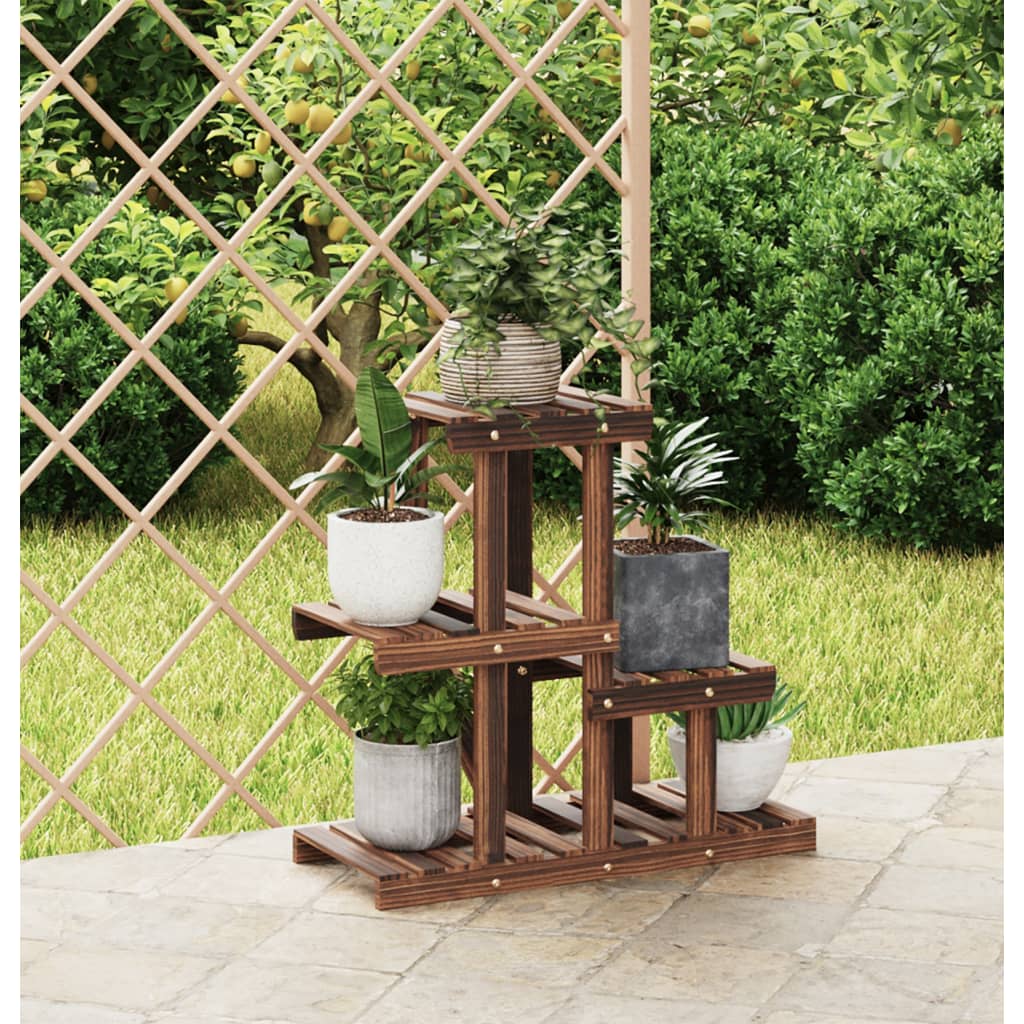 Suport pentru flori, 58x25x51 cm, lemn masiv de brad, maro — imaginea 2