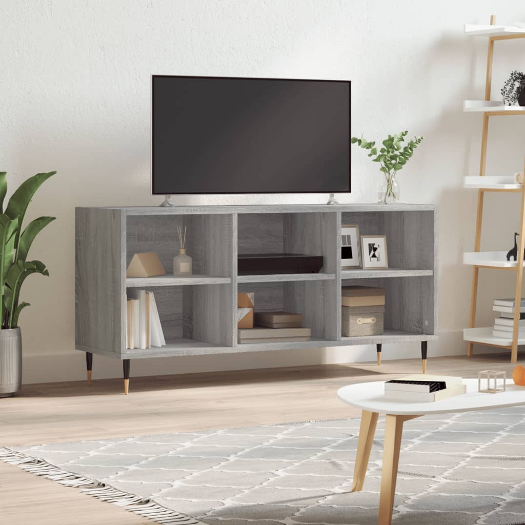 Comoda TV, gri sonoma, 103,5x30x50 cm, lemn compozit — imaginea 2