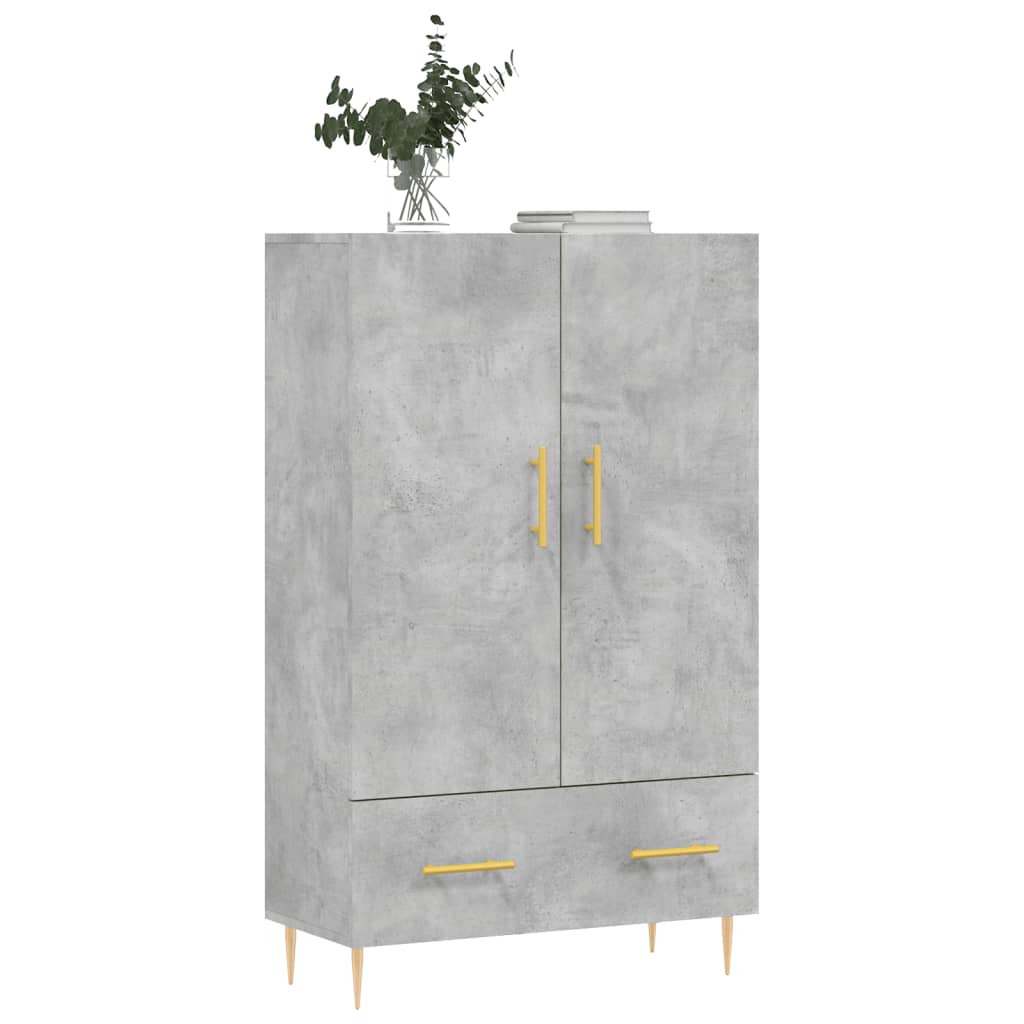 Dulap inalt, gri beton, 69,5x31x115 cm, lemn prelucrat — imaginea 3