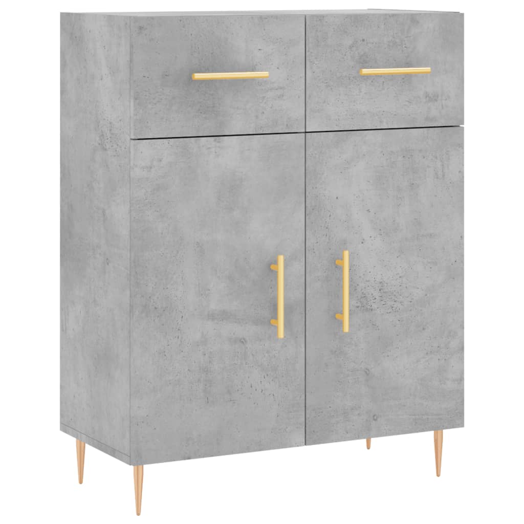 Servanta, gri beton, 69,5x34x90 cm, lemn compozit