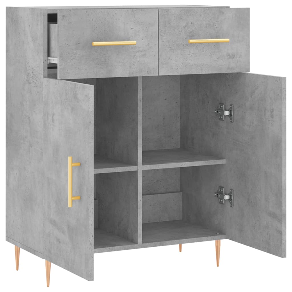 Servanta, gri beton, 69,5x34x90 cm, lemn compozit — imaginea 5