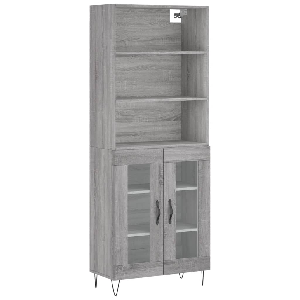 Dulap inalt, gri sonoma, 69,5x34x180 cm, lemn compozit