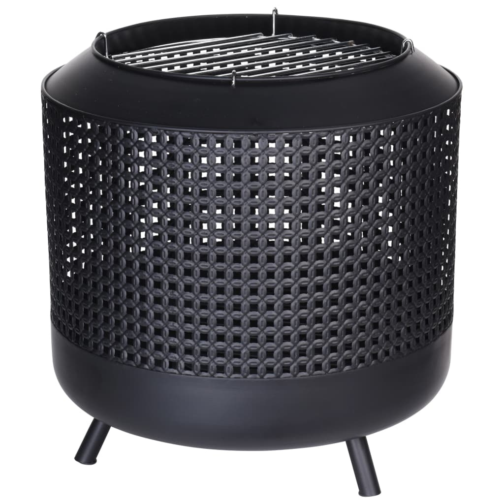 ProGarden Cos de foc cu grilaj pentru gratar, negru, 50x51 cm — imaginea 2